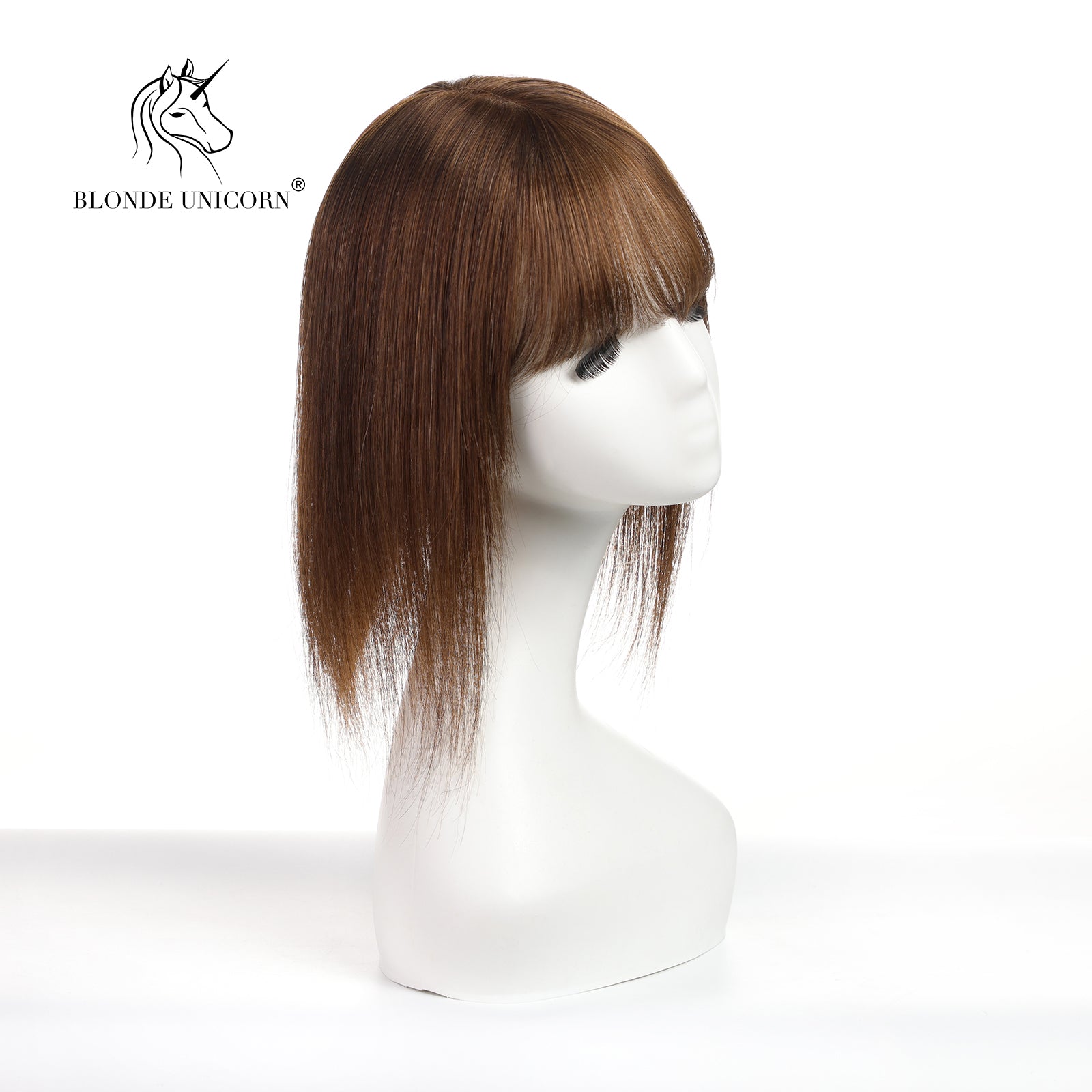Blonde Chestnut Brown Hand Made Real Human Hair Toppers For Women