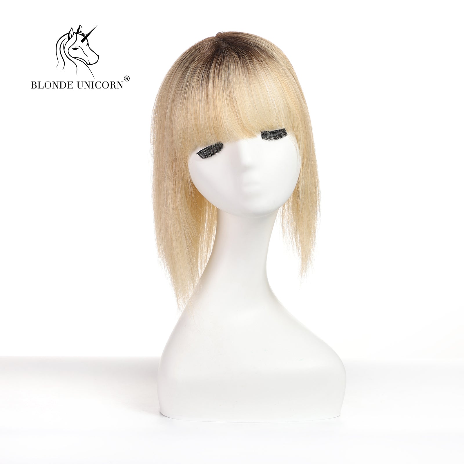 Blonde  Ombre Bleach Blonde Hand Made Real Human Hair Toppers For Women