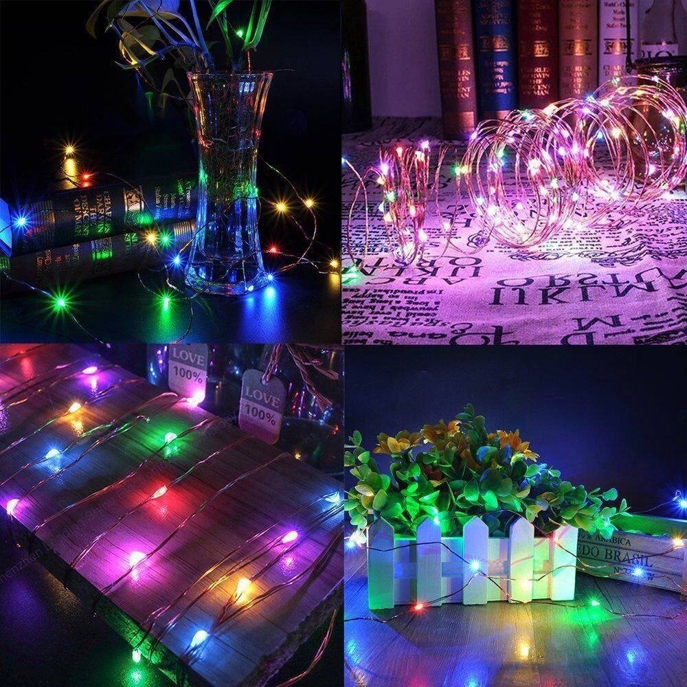 Set Of 2 Solar Fairy String Lights 20M 200 LED Copper Wire Outdoor Garden Decor
