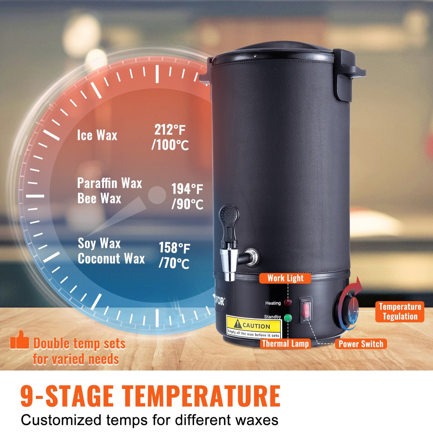 10 L Wax Melter For Candle Making, Extra Large Electric Wax Melting Pot, With Easy Pour Spout And 9-level Temp Control, Easy Clean For Candle Soap Cream Beauty Bulk Production Business Or Home