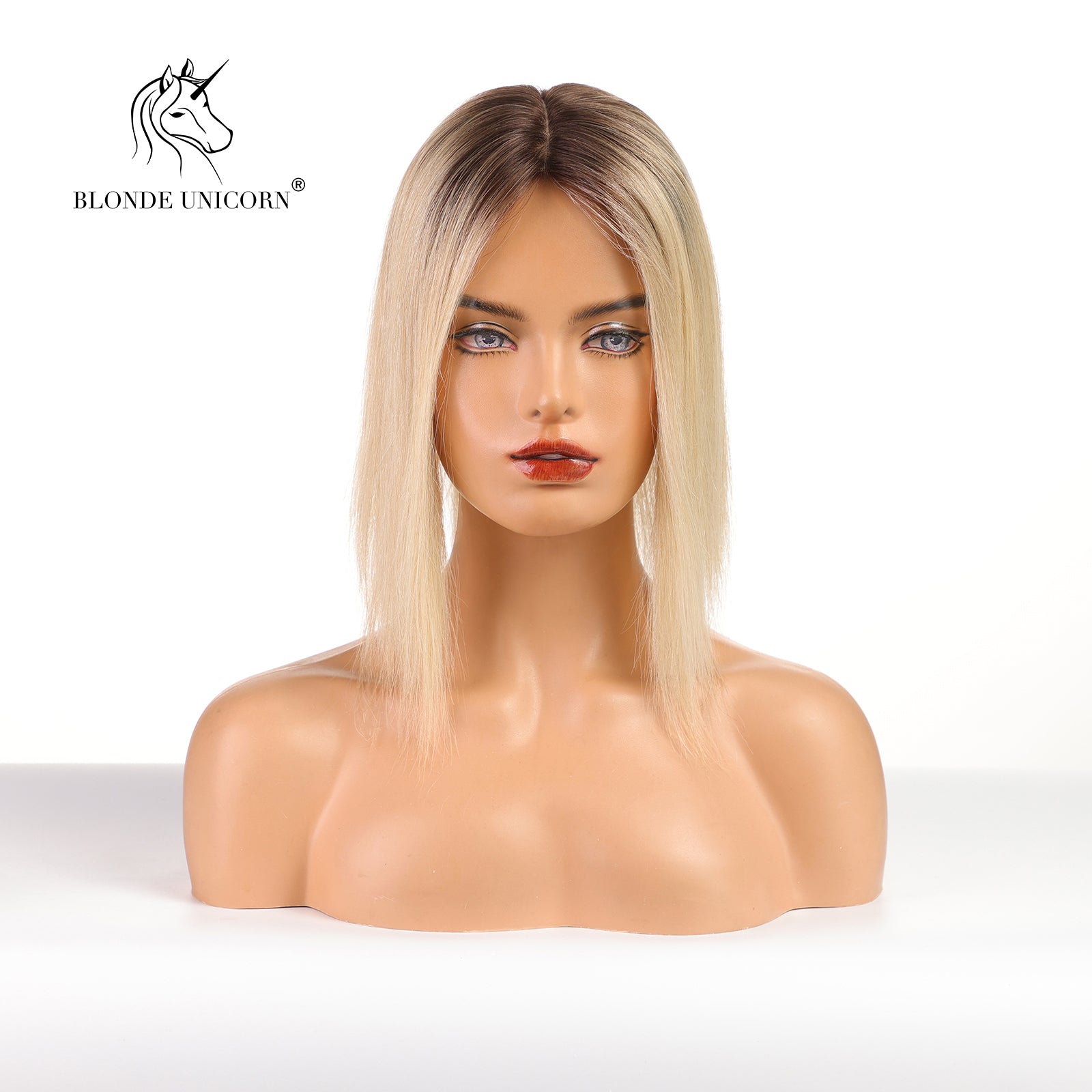 Blonde  Ombre Bleach Blonde Hand Made Real Human Hair Toppers For Women