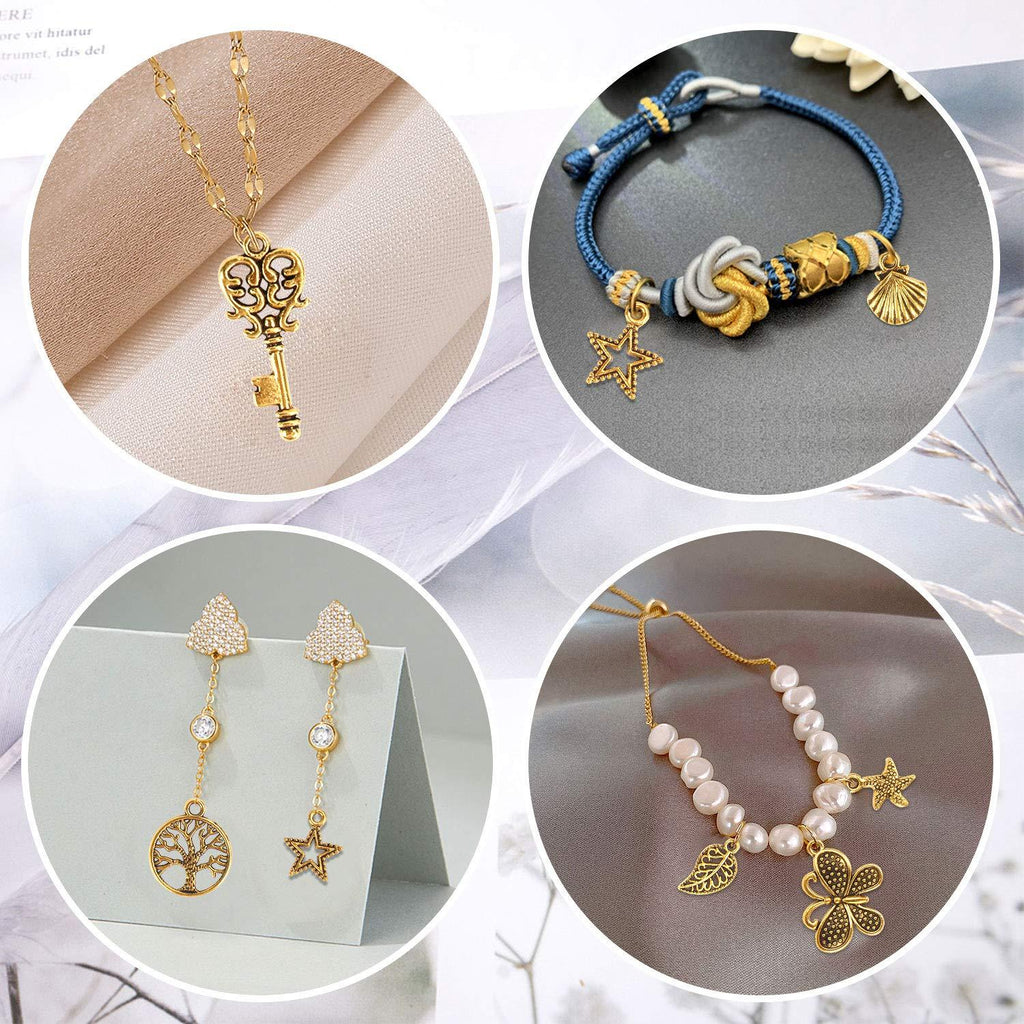 200Pcs Gold Charms Bulk Antique Gold Charms For Jewelry Making Charm Bracelet Necklace Earrings DIY Craft Making-Selling On Amazon Is Prohibited