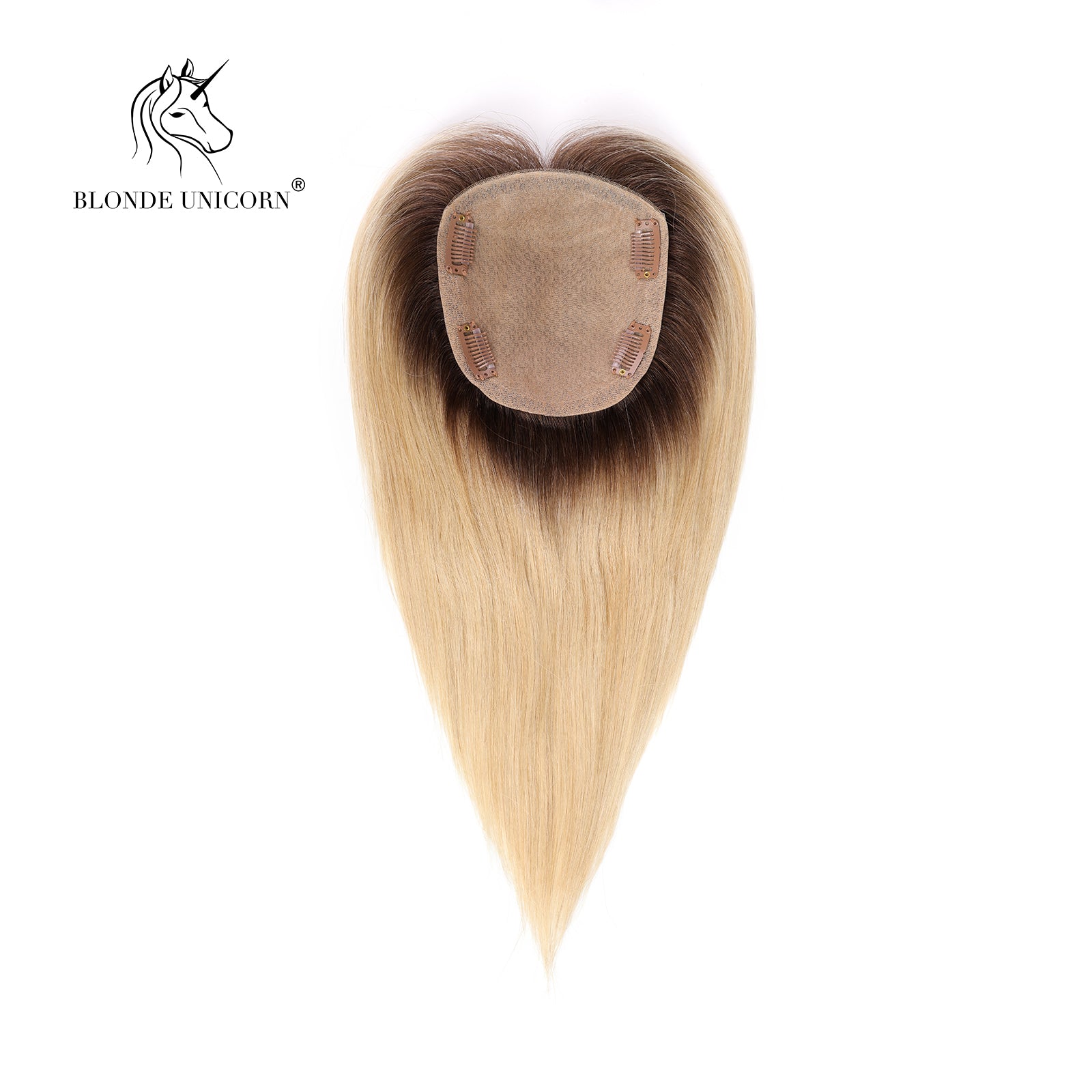 Blonde  Ombre Bleach Blonde Hand Made Real Human Hair Toppers For Women