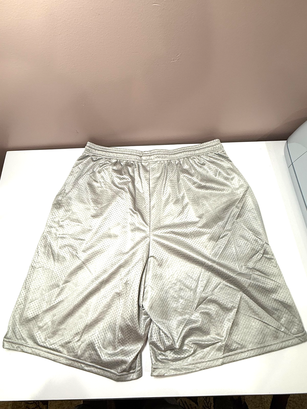 Men's New Champion Athletic Gray GYM  Active wear Mesh Shorts With Pockets Large