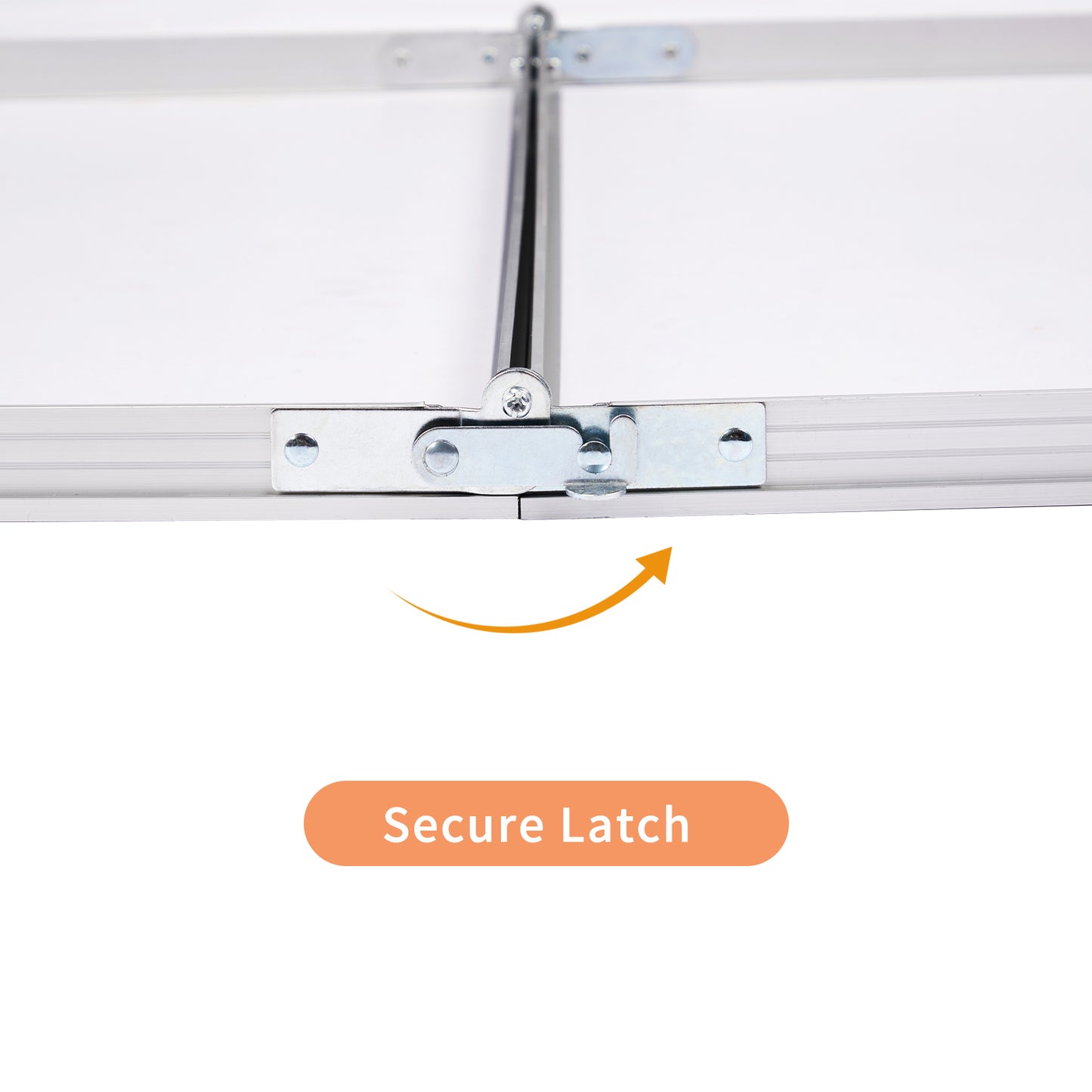 6ft Black Outdoor Folding Table Aluminum Alloy Rectangular 50kg Tri-fold Tabletop