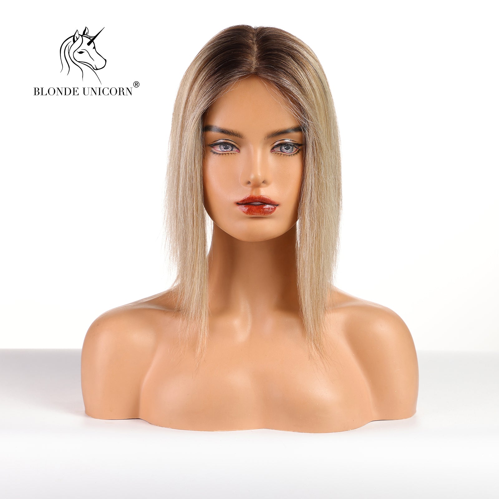 Blonde  Ombre Light Brown Hand Made Real Human Hair Toppers For Women