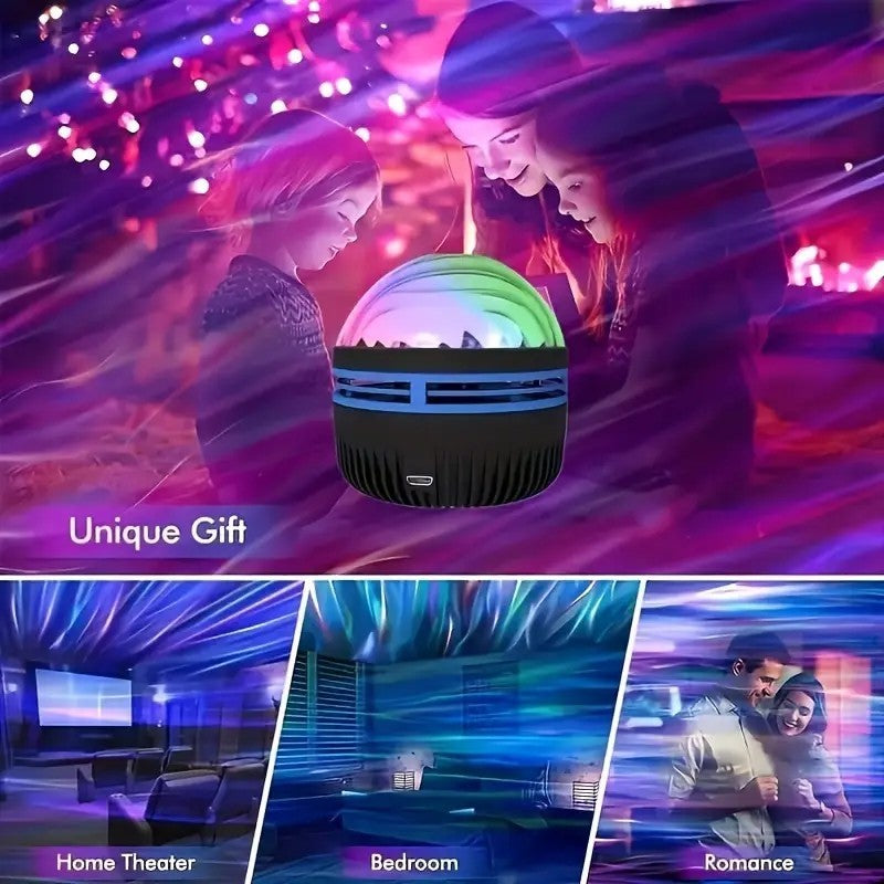 Aurora Starry Sky Projector-Blending Dreamy Aurora With Glittering Stars, 360 Degrees Rotating Projection -Immersive Romantic Atmosphere Creator For Bedrooms