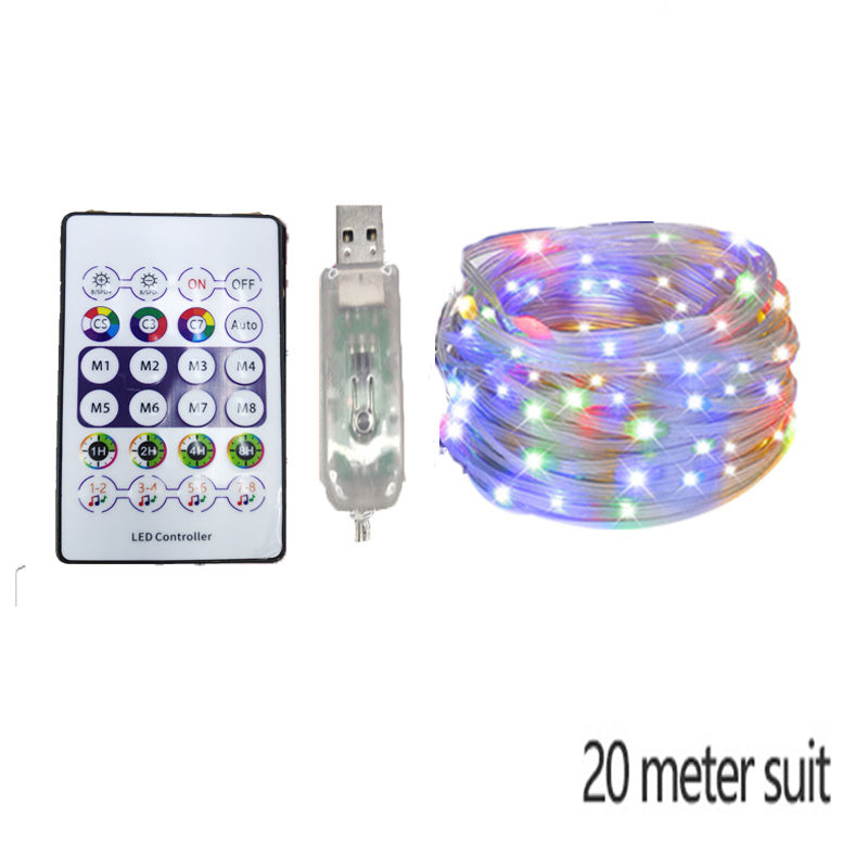 LED Rope Lights Outdoor, RGB Remote Control Fairy String Lights Plug In With 200 LEDs, Super Durabl
