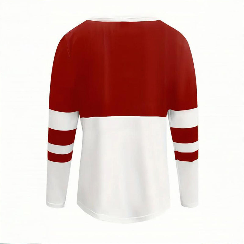 Women's Zip-Up Round Neck Long Sleeve Sweatshirt With Color Block Stripes - Casual Pullover Top For Spring&Fall