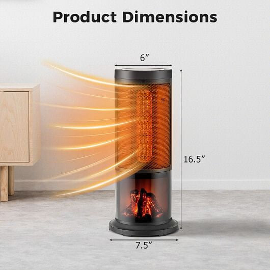 17 Inch 1500W Portable Tower Space Heater with 135?° Oscillation-Black