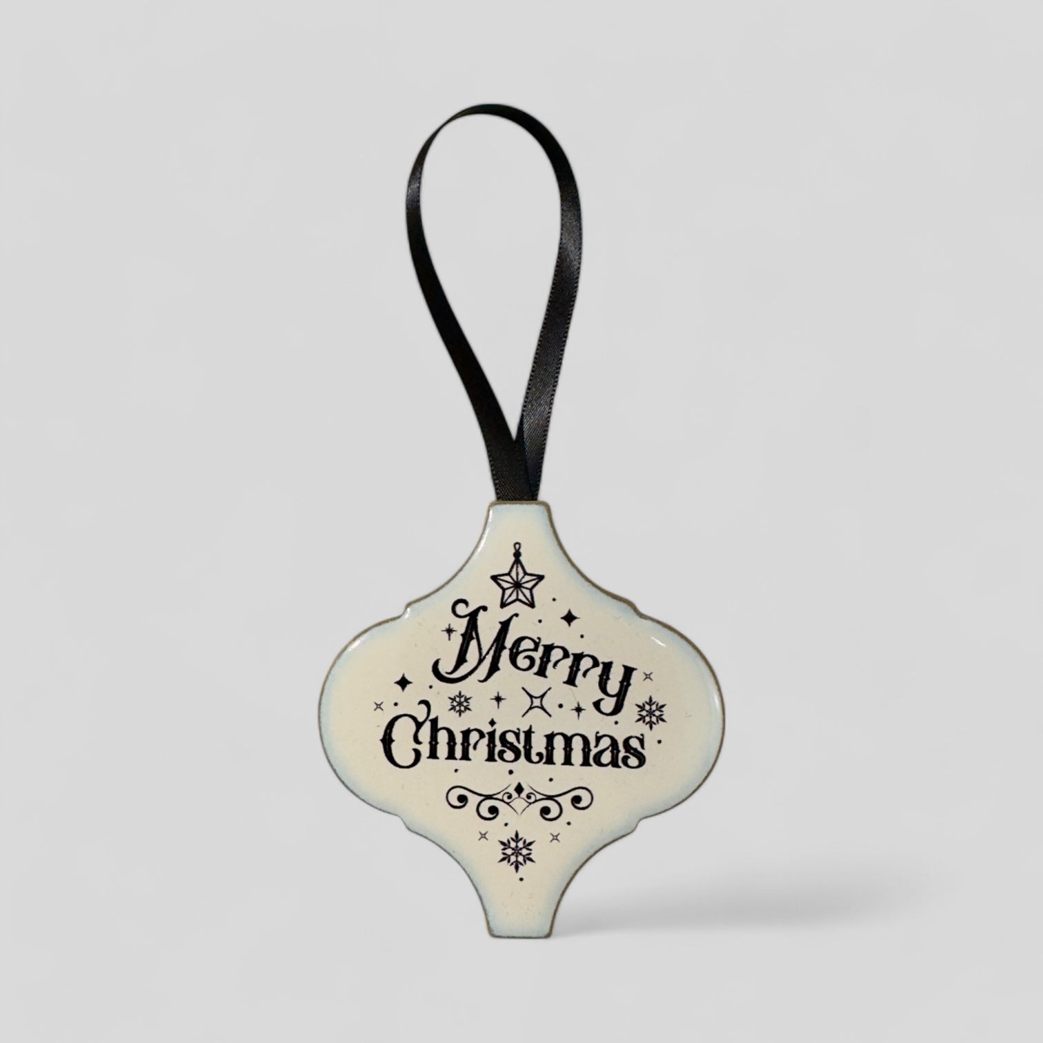 Arabesque Christmas Ornament - Merry Christmas (Stars)