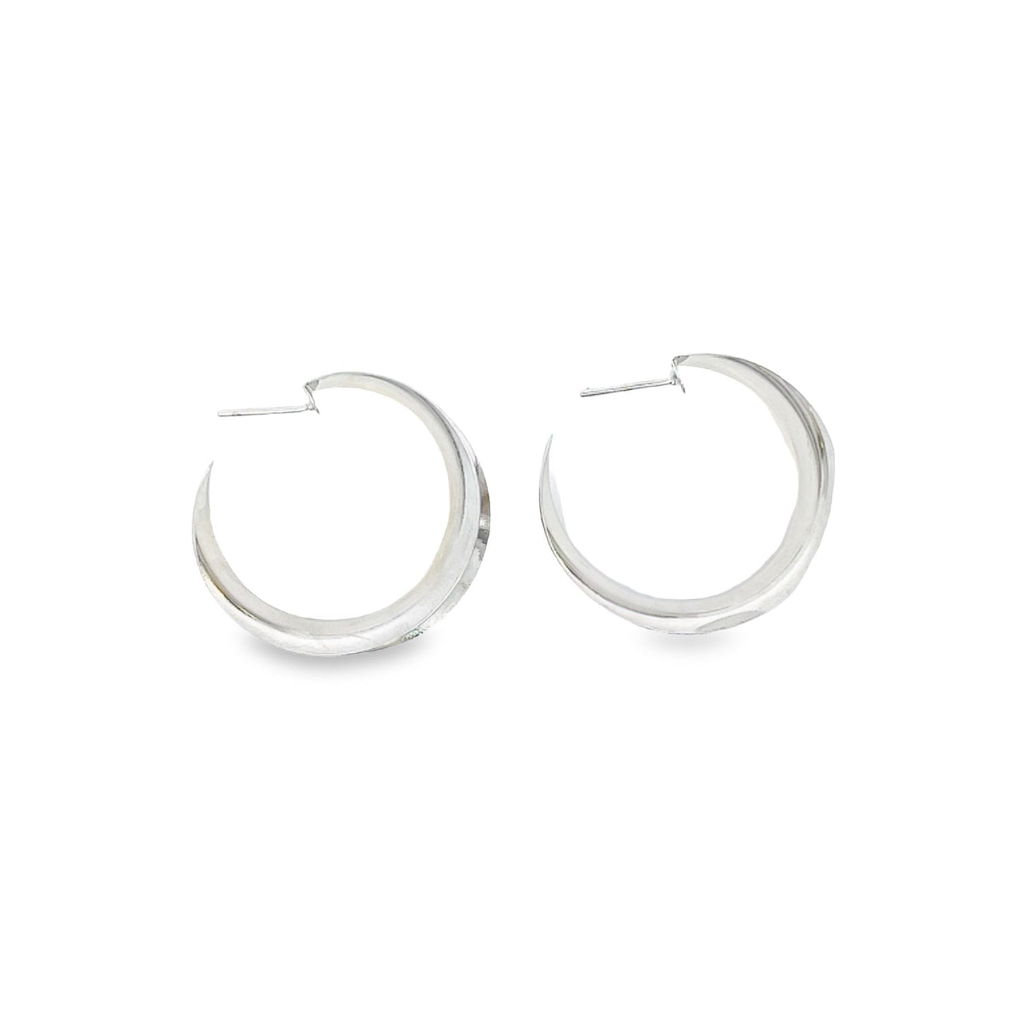 18K Gold Filled Curved Wide Minimalist Hoops (J305-J307)(L395)