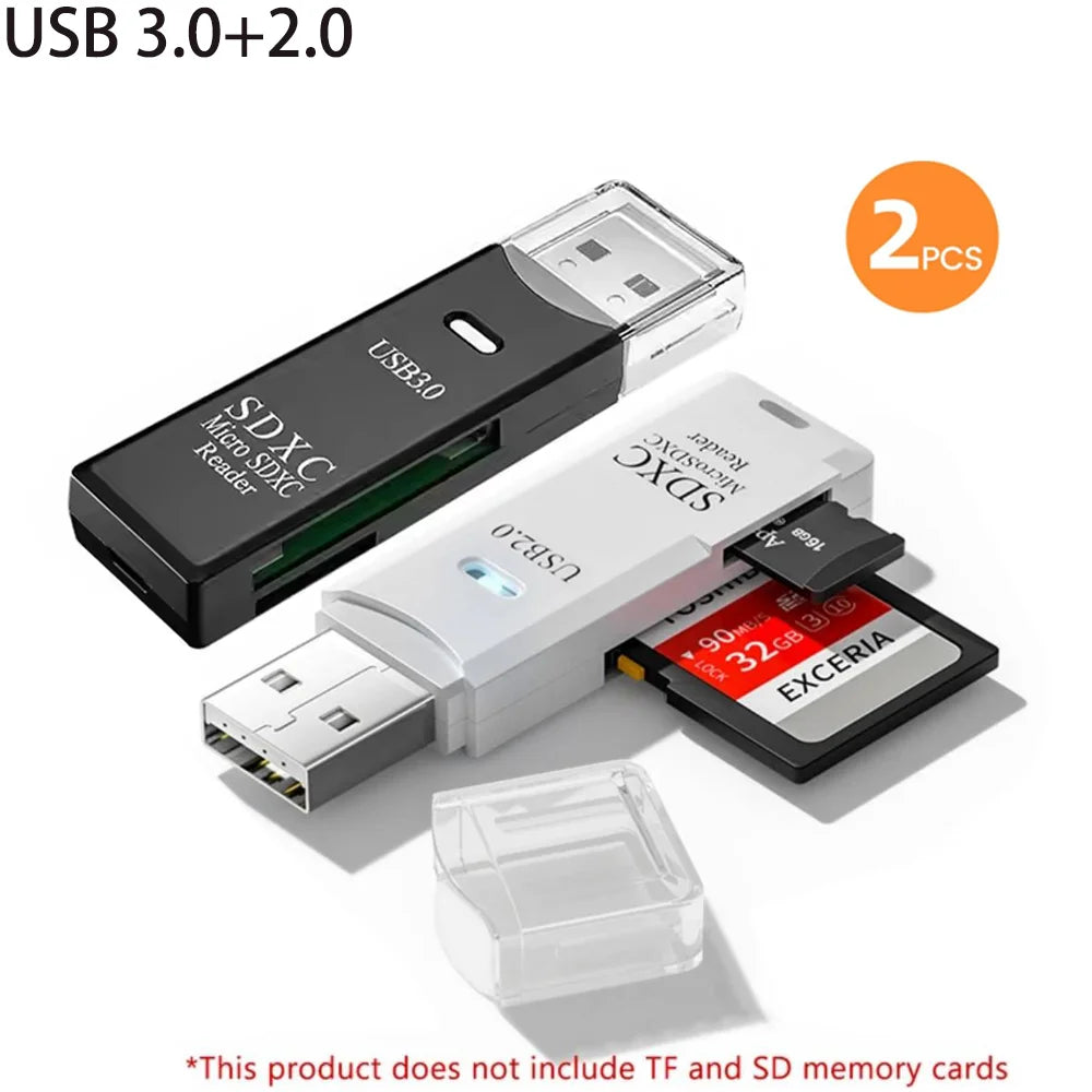 2 in 1 USB 3.0 Card Reader Micro TF sd card Reader usb adapter High Speed Cardreader TF Memory card For PC Laptop Accessories