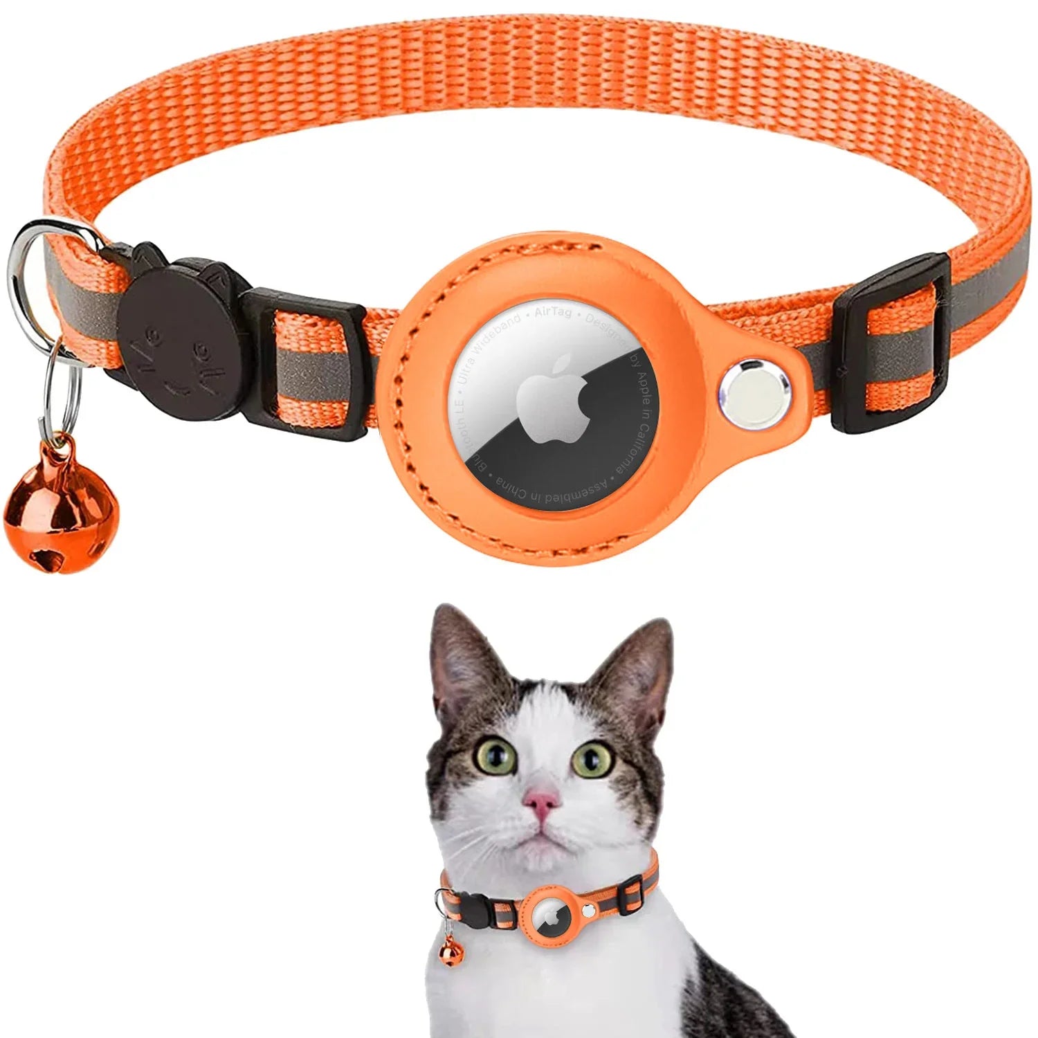 Airtag Case Collar For Cat Protective Cover For Anti Lost Locator Holder Dog Tracker Accessories Reflective Pet Collar With Bell