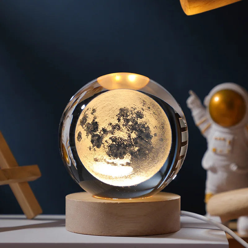 CosmoGlow™ 3D Galaxy Crystal Lamp