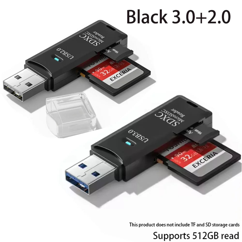 2 in 1 USB 3.0 Card Reader Micro TF sd card Reader usb adapter High Speed Cardreader TF Memory card For PC Laptop Accessories