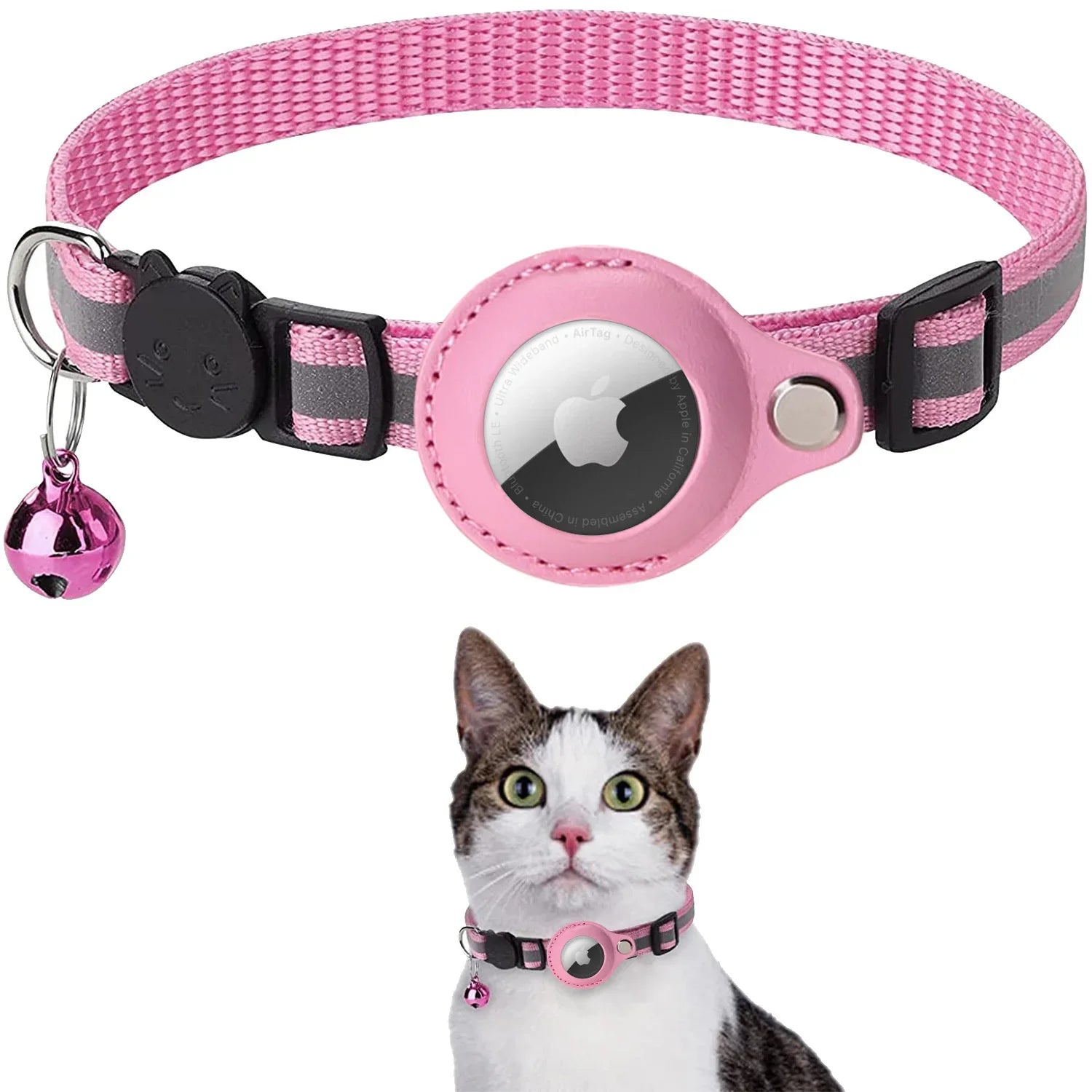 Airtag Case Collar For Cat Protective Cover For Anti Lost Locator Holder Dog Tracker Accessories Reflective Pet Collar With Bell