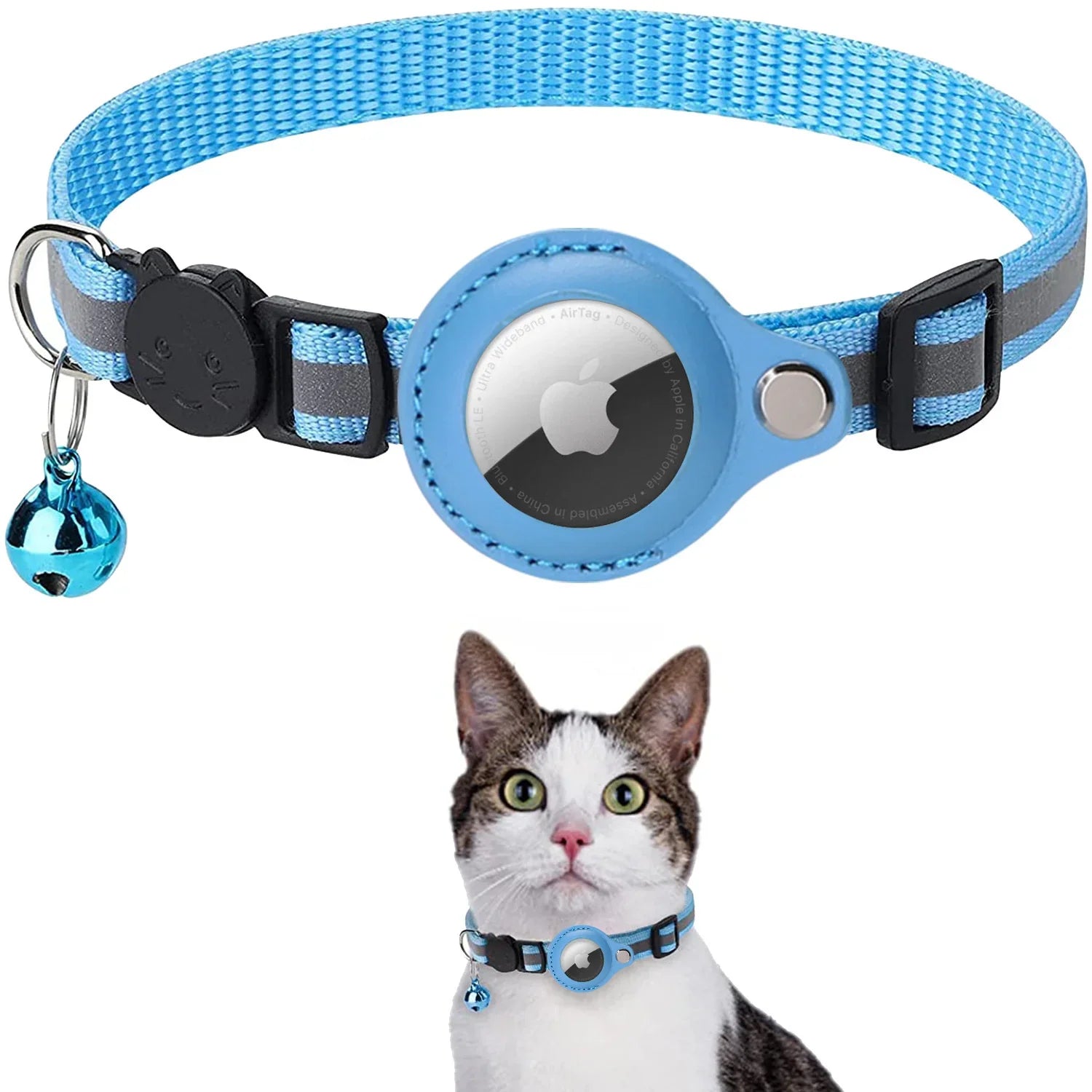 Airtag Case Collar For Cat Protective Cover For Anti Lost Locator Holder Dog Tracker Accessories Reflective Pet Collar With Bell
