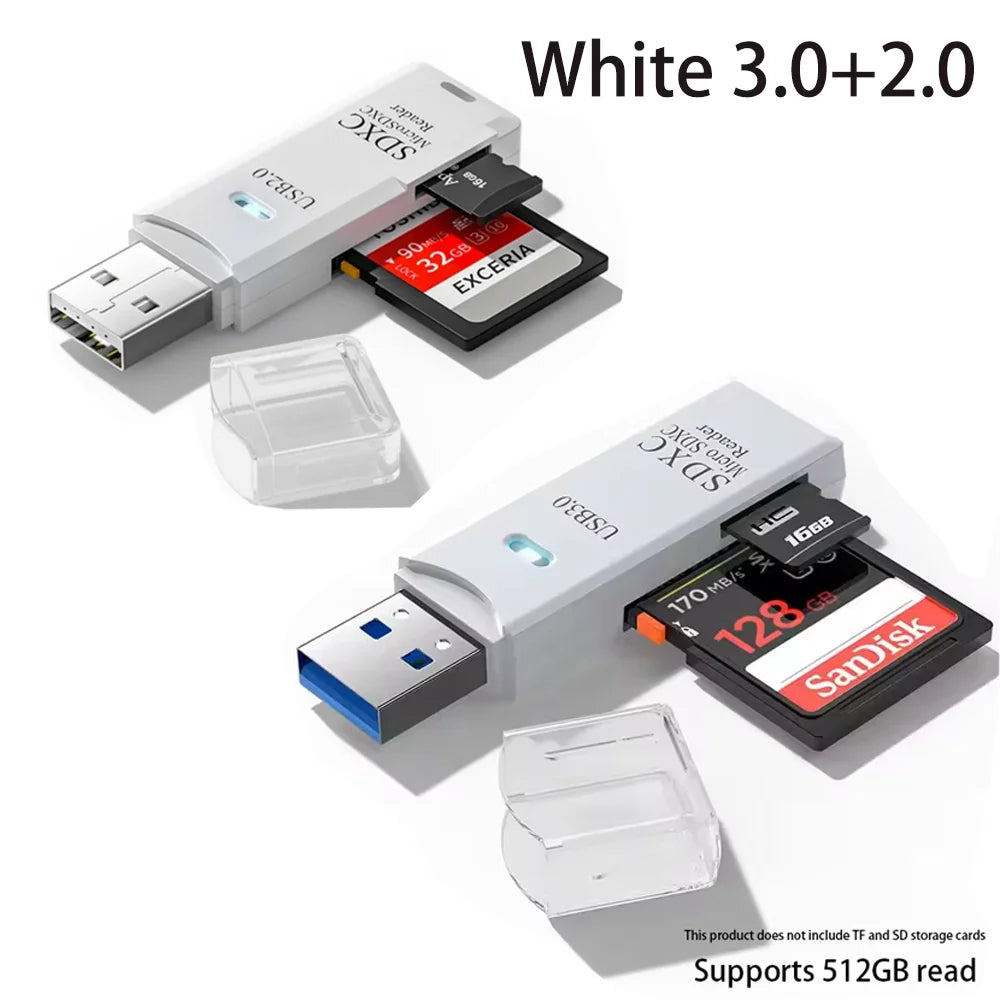 2 in 1 USB 3.0 Card Reader Micro TF sd card Reader usb adapter High Speed Cardreader TF Memory card For PC Laptop Accessories