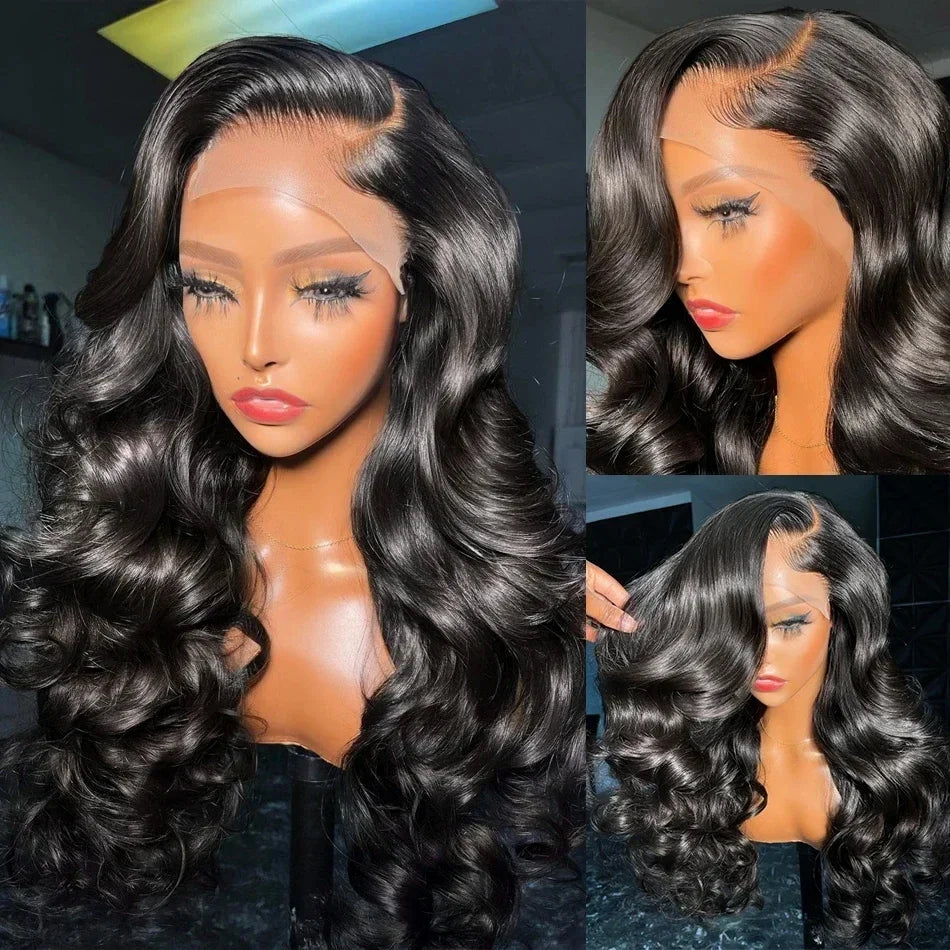 250 Density Body Wave Lace Front Wig 13x4 13x6 40 Inch 5x5 Lace Closure Wig Gluless Transparent Human Hair Lace Frontal Wig Sale