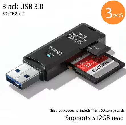 2 in 1 USB 3.0 Card Reader Micro TF sd card Reader usb adapter High Speed Cardreader TF Memory card For PC Laptop Accessories