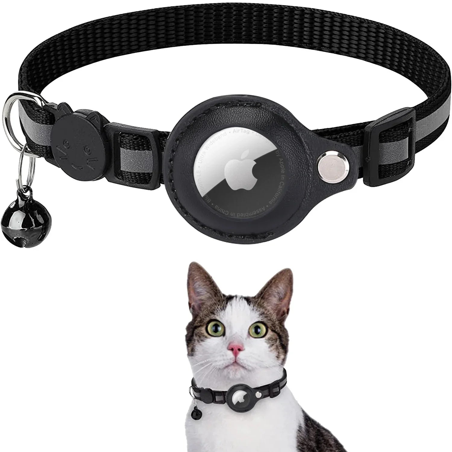 Airtag Case Collar For Cat Protective Cover For Anti Lost Locator Holder Dog Tracker Accessories Reflective Pet Collar With Bell