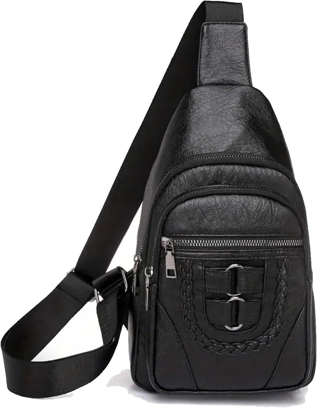Men's And Women's Retro Leather Crossbody Bag Chest Bag