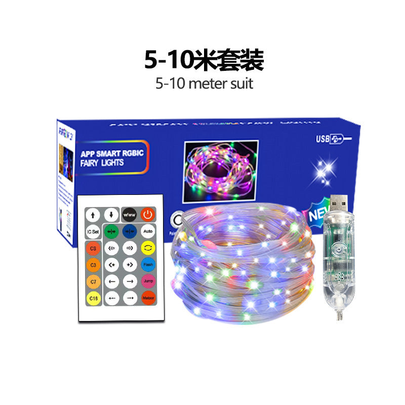 LED Rope Lights Outdoor, RGB Remote Control Fairy String Lights Plug In With 200 LEDs, Super Durabl