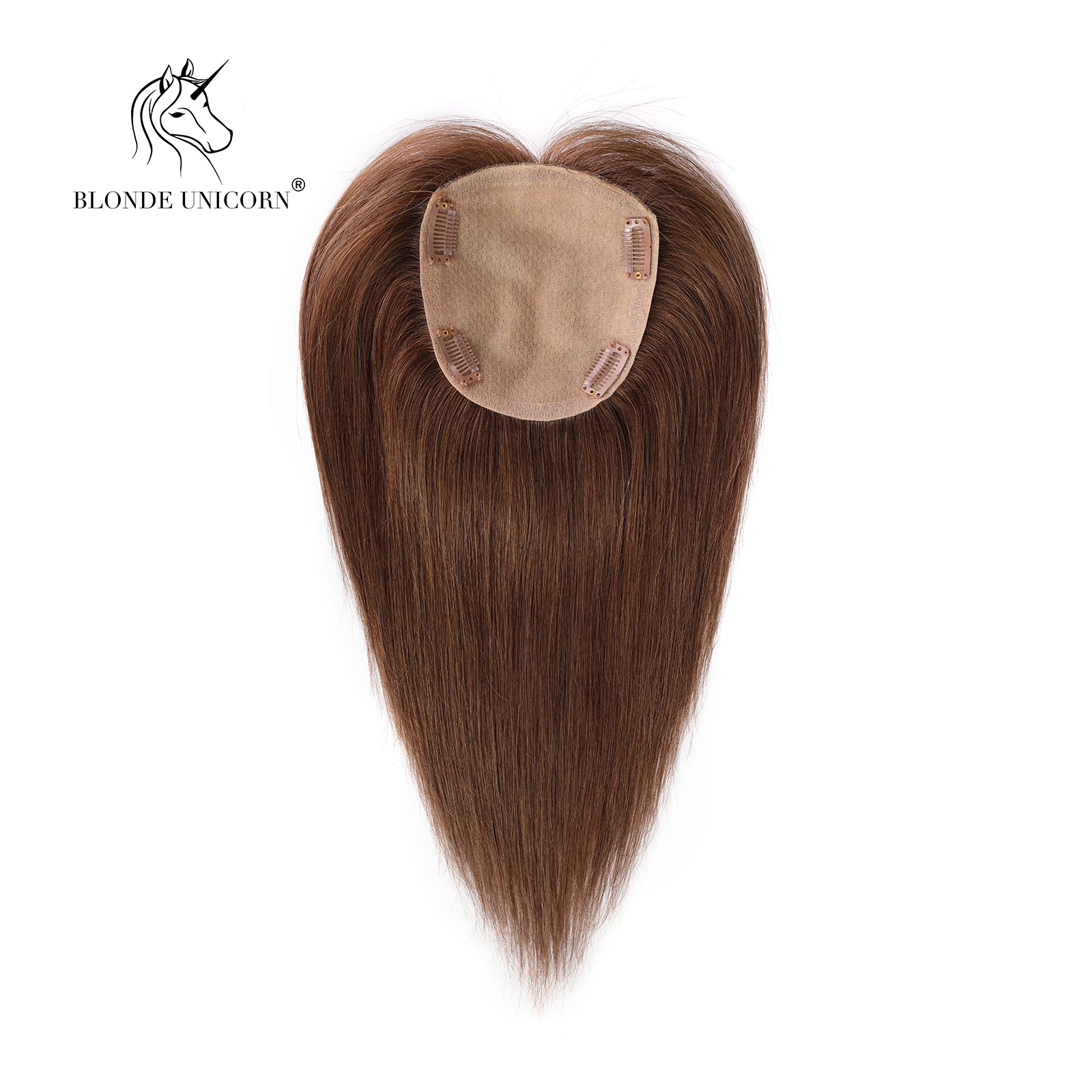 Blonde Chestnut Brown Hand Made Real Human Hair Toppers For Women