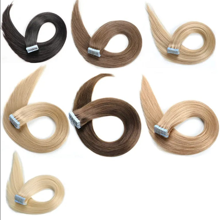 2  Hair Extension Tape Human Hair Virgin Remy Straight Tape Human Hair Extension 20 Pieces Of 50g Pack
