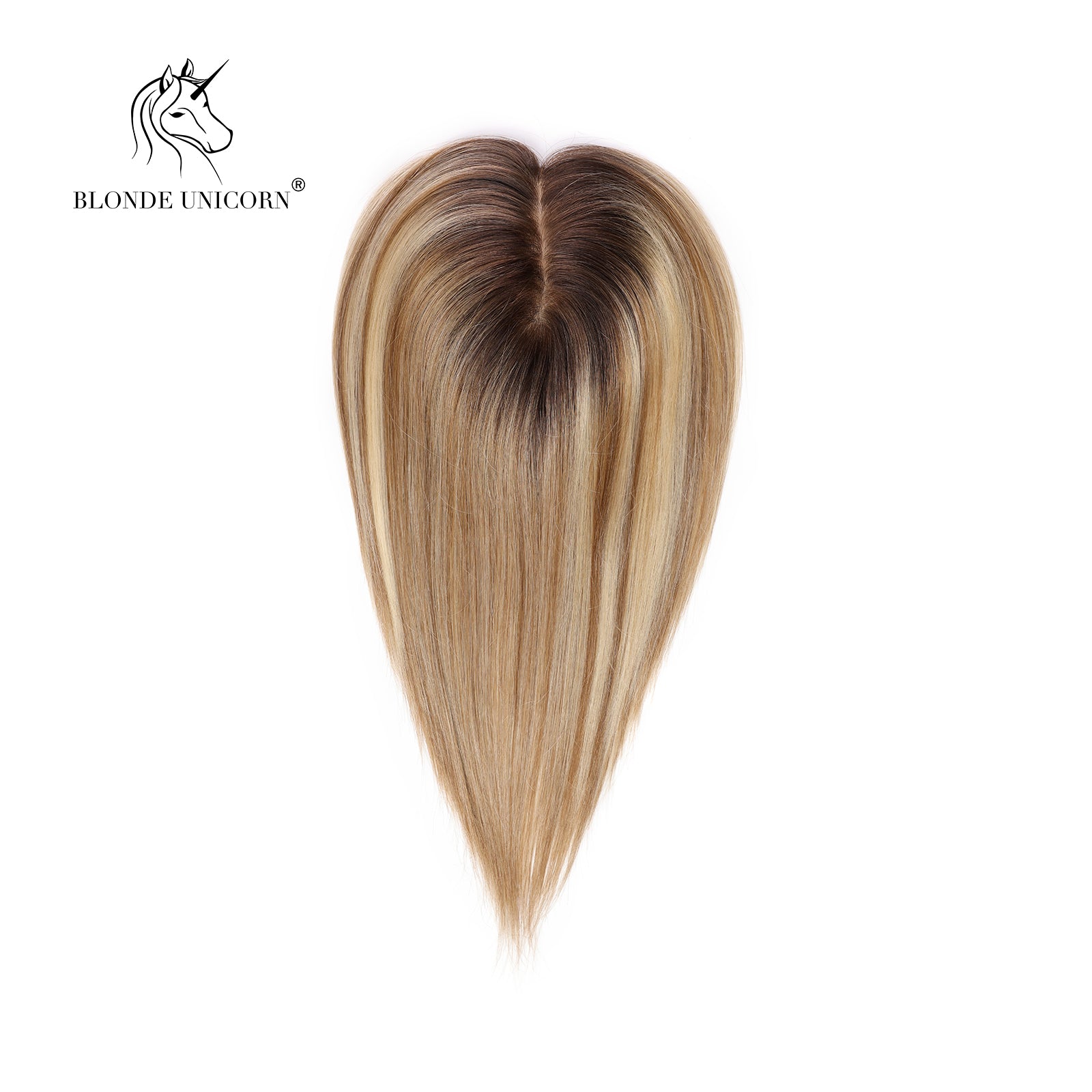 Blonde  Ombre Light Brown Hand Made Real Human Hair Toppers For Women