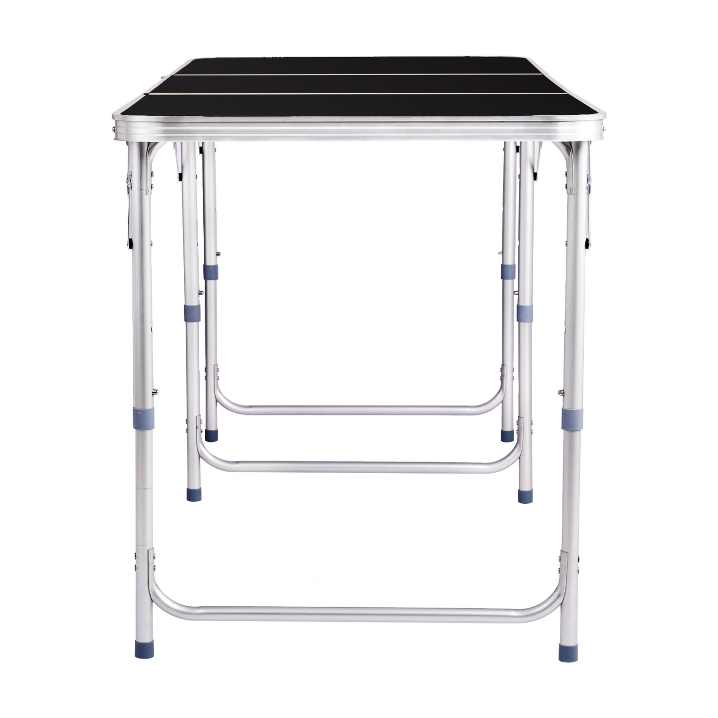 6ft Black Outdoor Folding Table Aluminum Alloy Rectangular 50kg Tri-fold Tabletop