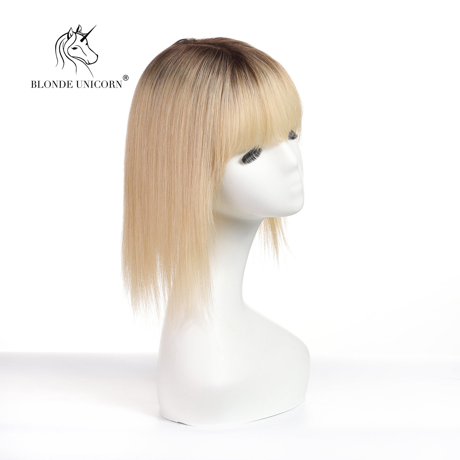 Blonde  Ombre Bleach Blonde Hand Made Real Human Hair Toppers For Women