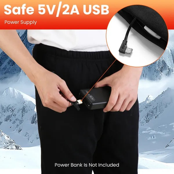 Winter Heated Pants For Men Women With 12 Heating Zones 5V USB Powered Heating Trouser With 3 Heating Levels Machine Washable For Outdoor Winter Activities Unisex
