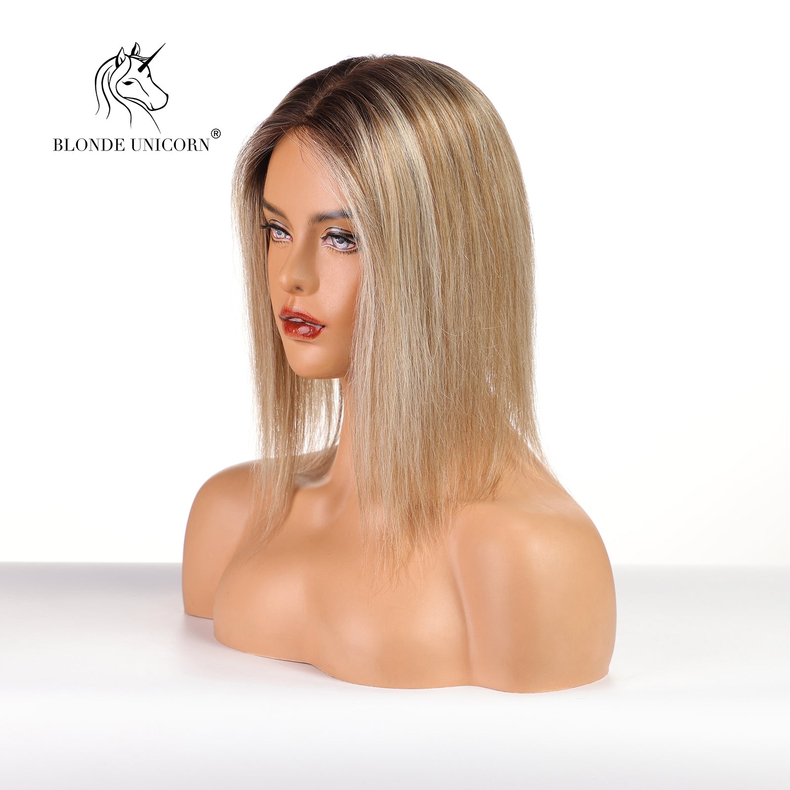Blonde  Ombre Light Brown Hand Made Real Human Hair Toppers For Women